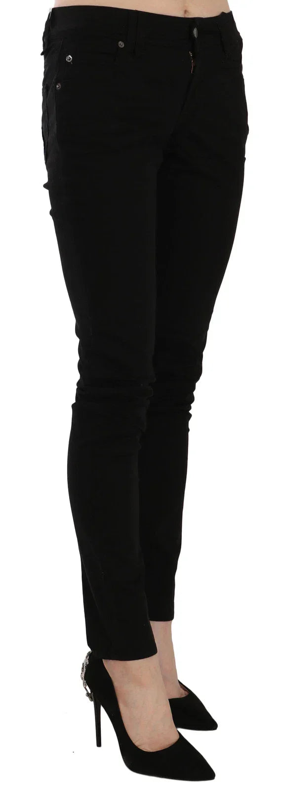 John Galliano Black Mid Waist Slim Fit Skinny Denim Casual Pants Jeans - W29 - Jeans