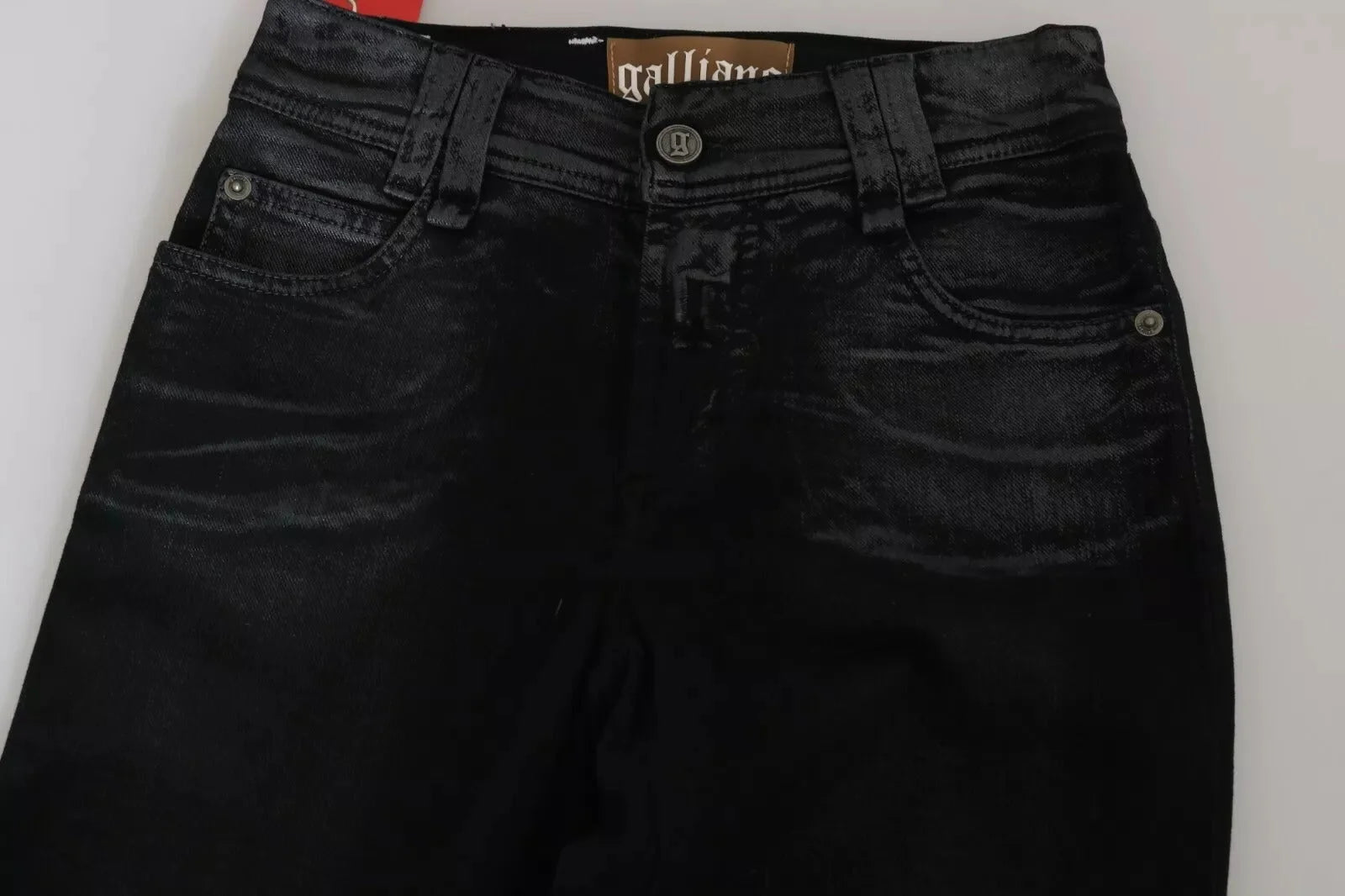 John Galliano Black Washed High Waist Flared Denim Casual Pants Jeans - Jeans