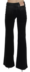 John Galliano Black Washed High Waist Flared Denim Casual Pants Jeans - Jeans
