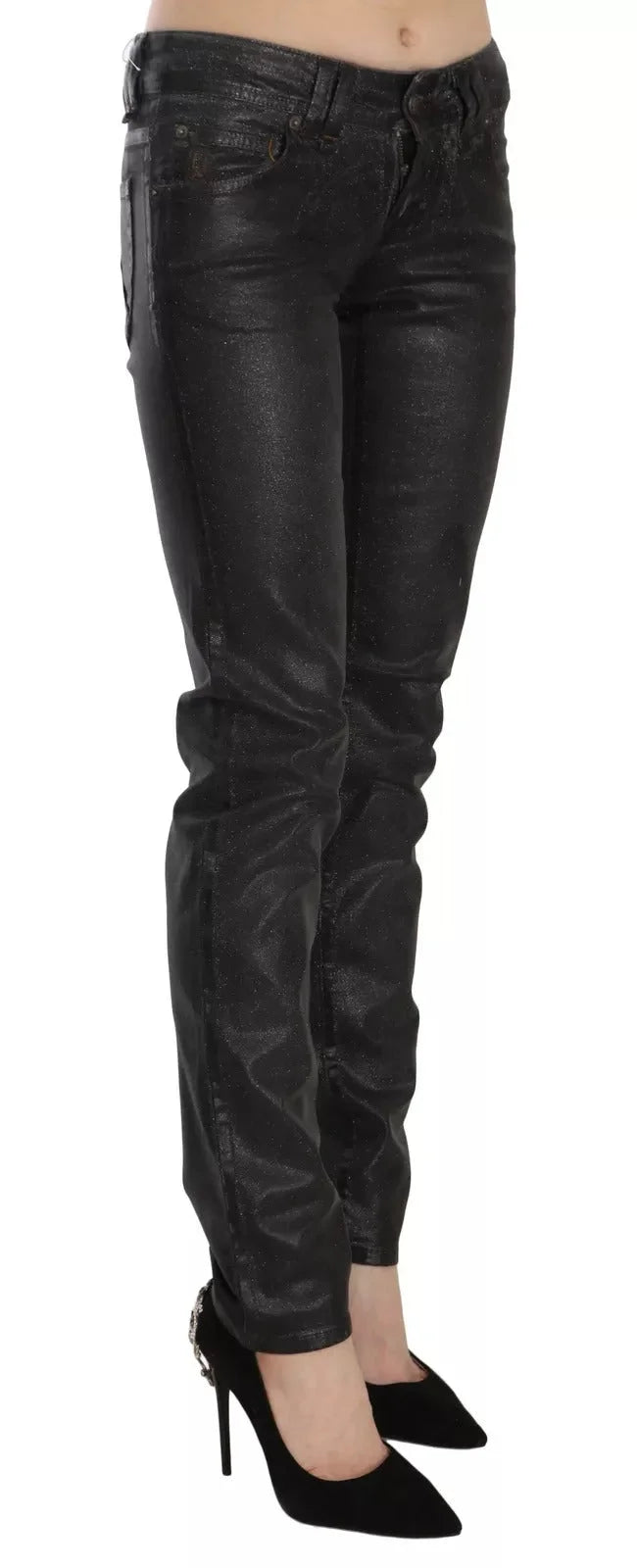 John Galliano Black Washed Low Waist Regular Leg Denim Pants - Jeans