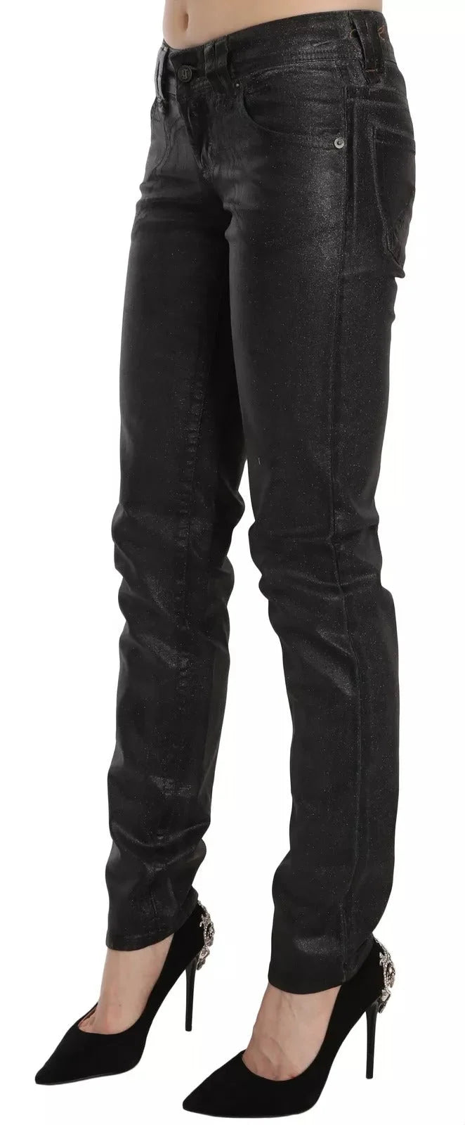 John Galliano Black Washed Low Waist Regular Leg Denim Pants - Jeans