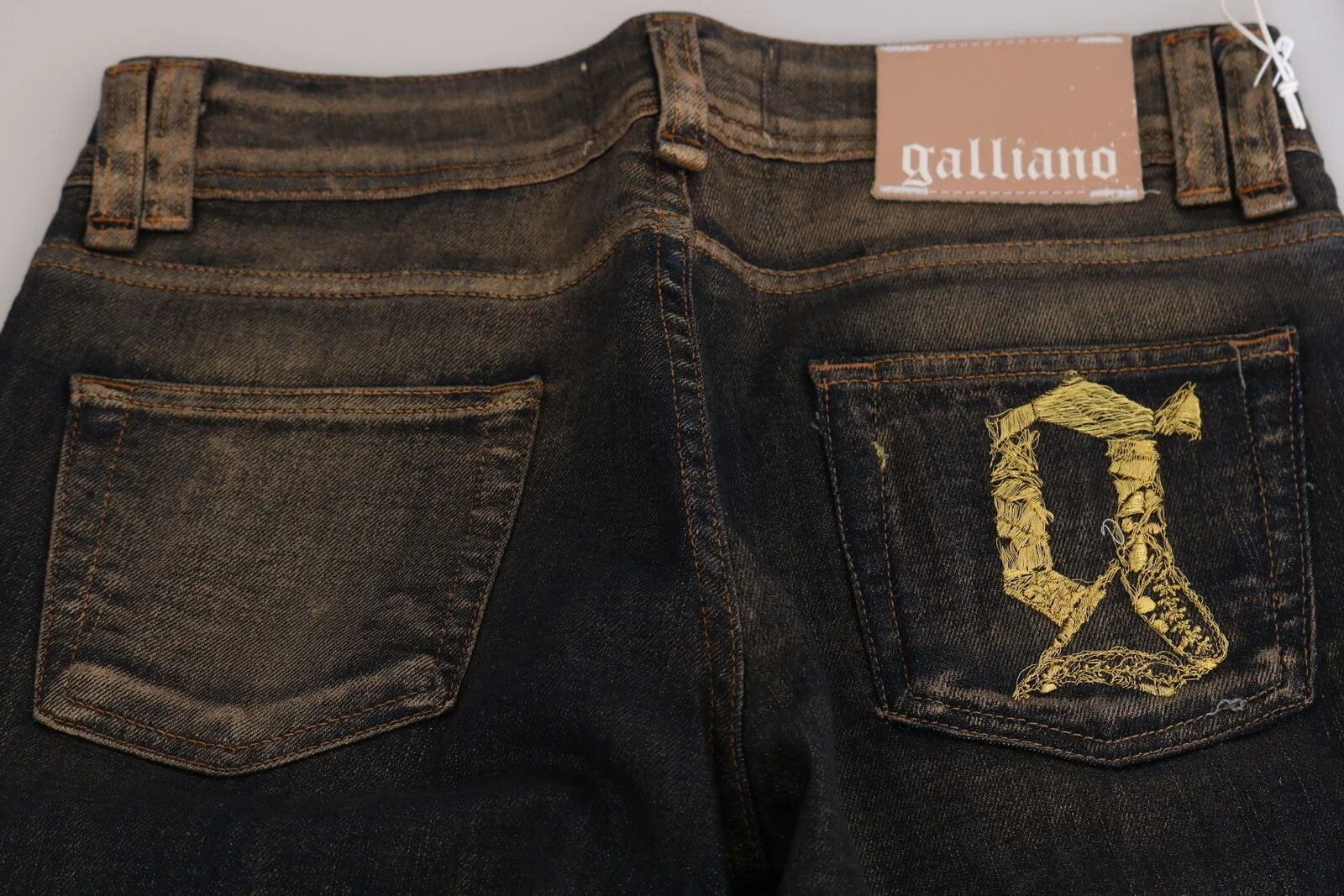 John Galliano Black Washed Mid Waist Flared Denim Pants Cotton - Jeans