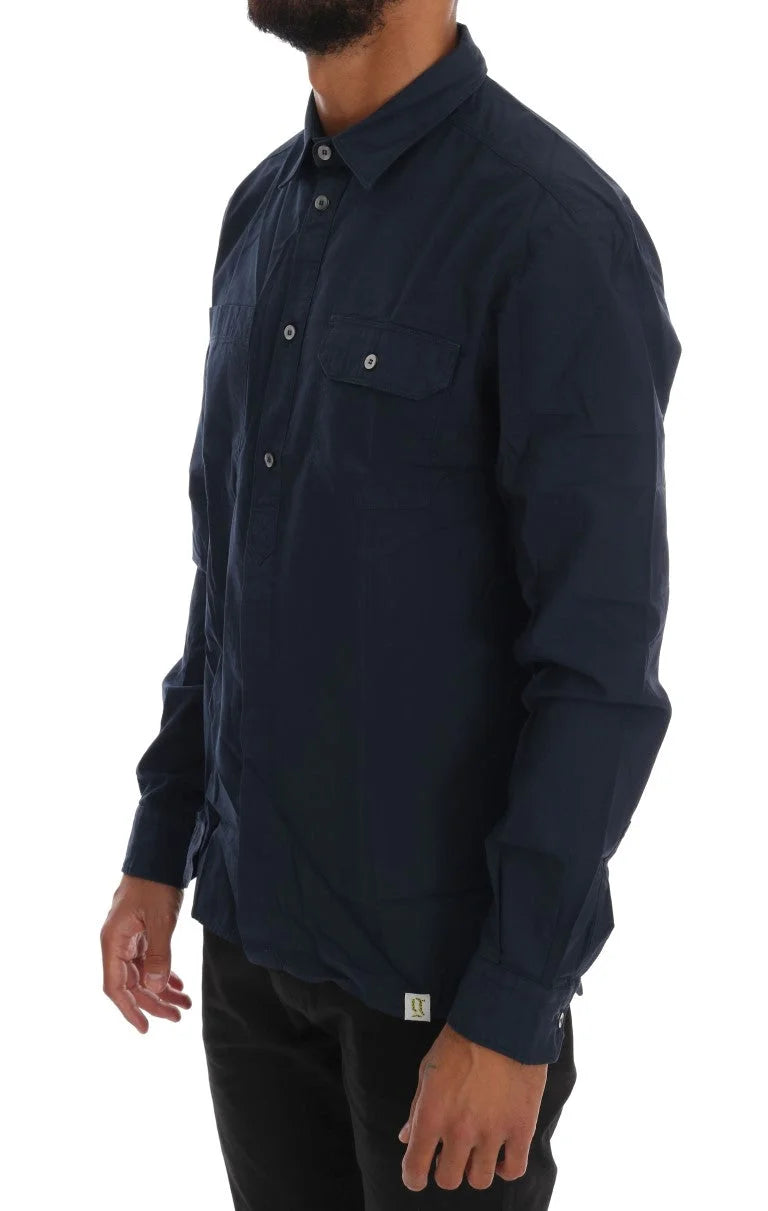 John Galliano Blue Casual Cotton Long Sleeve Shirt - IT50 | L - Shirts