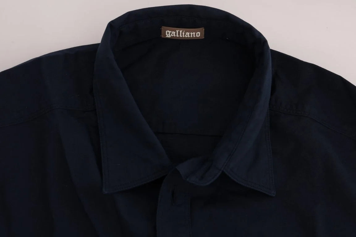 John Galliano Blue Casual Cotton Long Sleeve Shirt - IT50 | L - Shirts