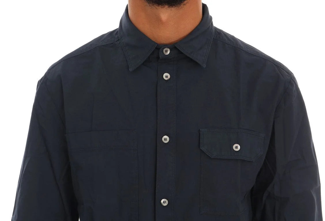 John Galliano Blue Casual Cotton Long Sleeve Shirt - IT50 | L - Shirts