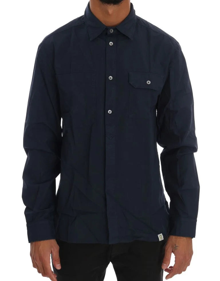 John Galliano Blue Casual Cotton Long Sleeve Shirt - IT50 | L - Shirts