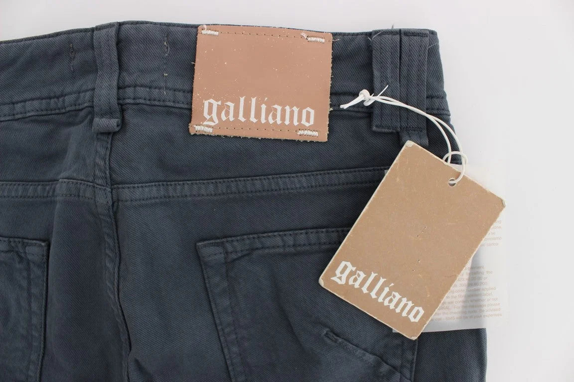 John Galliano Blue Cotton Blend Slim Fit Bootcut Jeans - W26 - Jeans