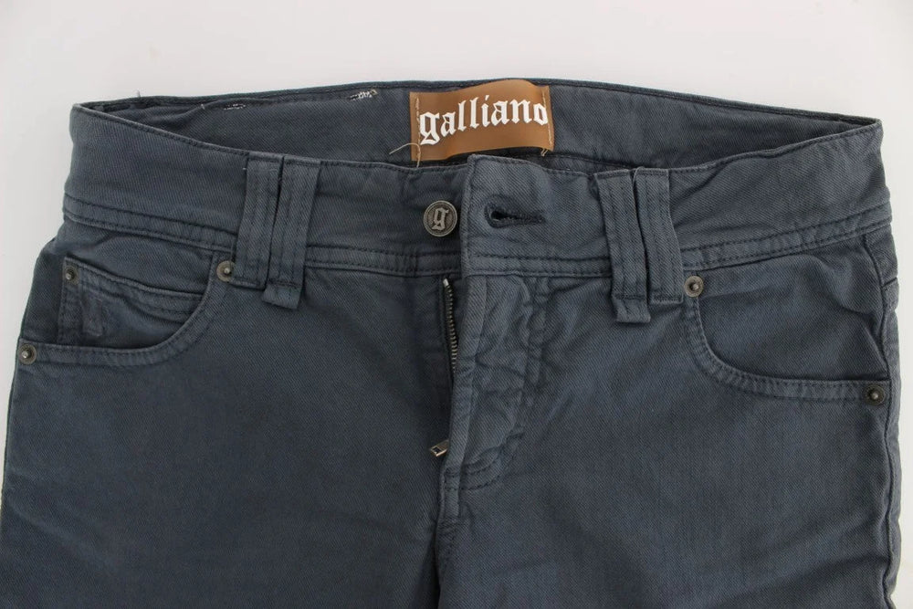 John Galliano Blue Cotton Blend Slim Fit Bootcut Jeans - W26 - Jeans