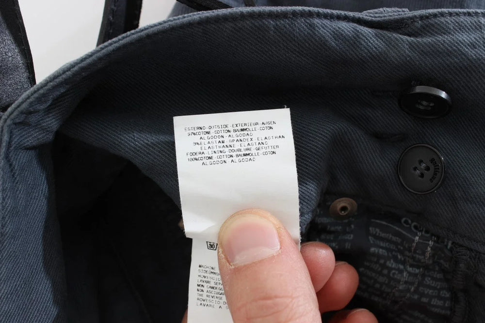 John Galliano Blue Cotton Blend Slim Fit High Waist Jeans - W26 - Jeans