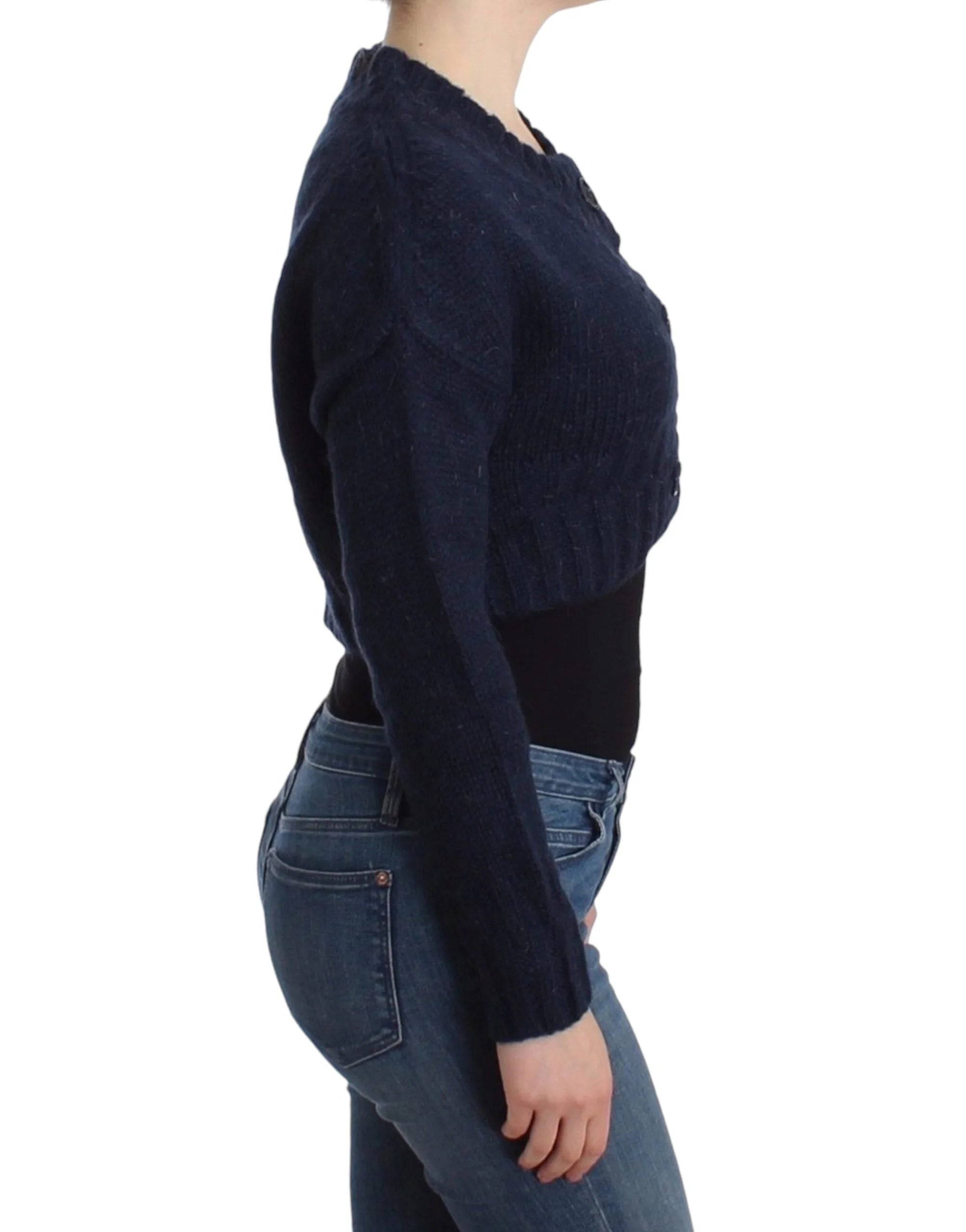 John Galliano Blue cropped cardigan - XS - Cardigans