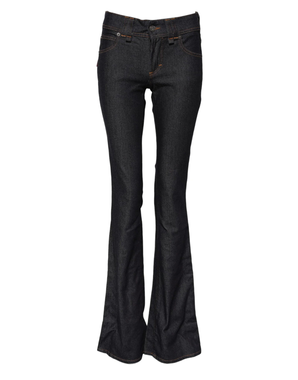 John Galliano Blue Mid Waist Cotton Wide Leg Denim Jeans - W25