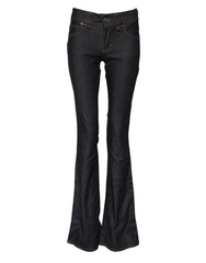 John Galliano Blue Mid Waist Cotton Wide Leg Denim Jeans - W25