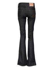 John Galliano Blue Mid Waist Cotton Wide Leg Denim Jeans - W25