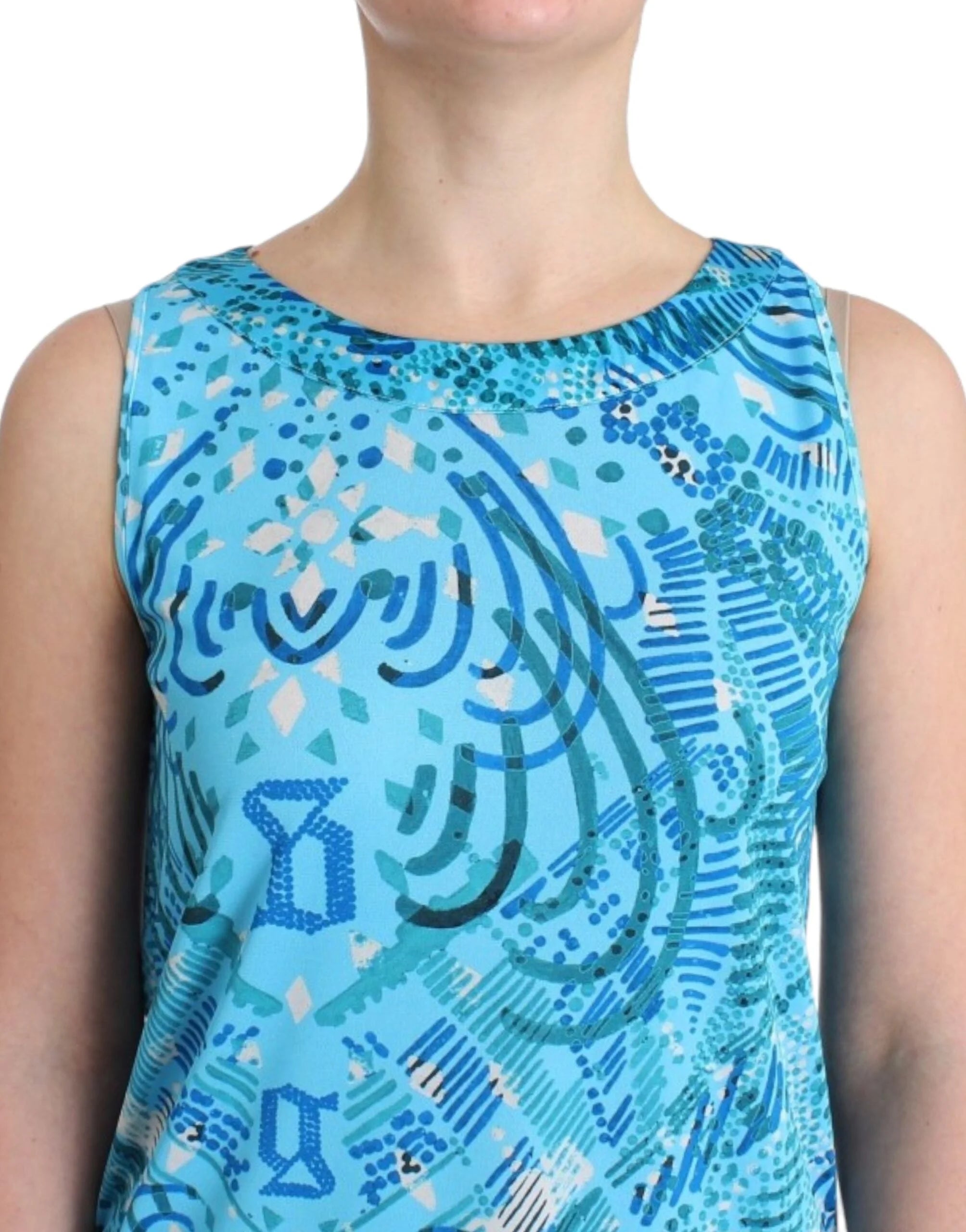 John Galliano Blue printed tank top - Tank Tops
