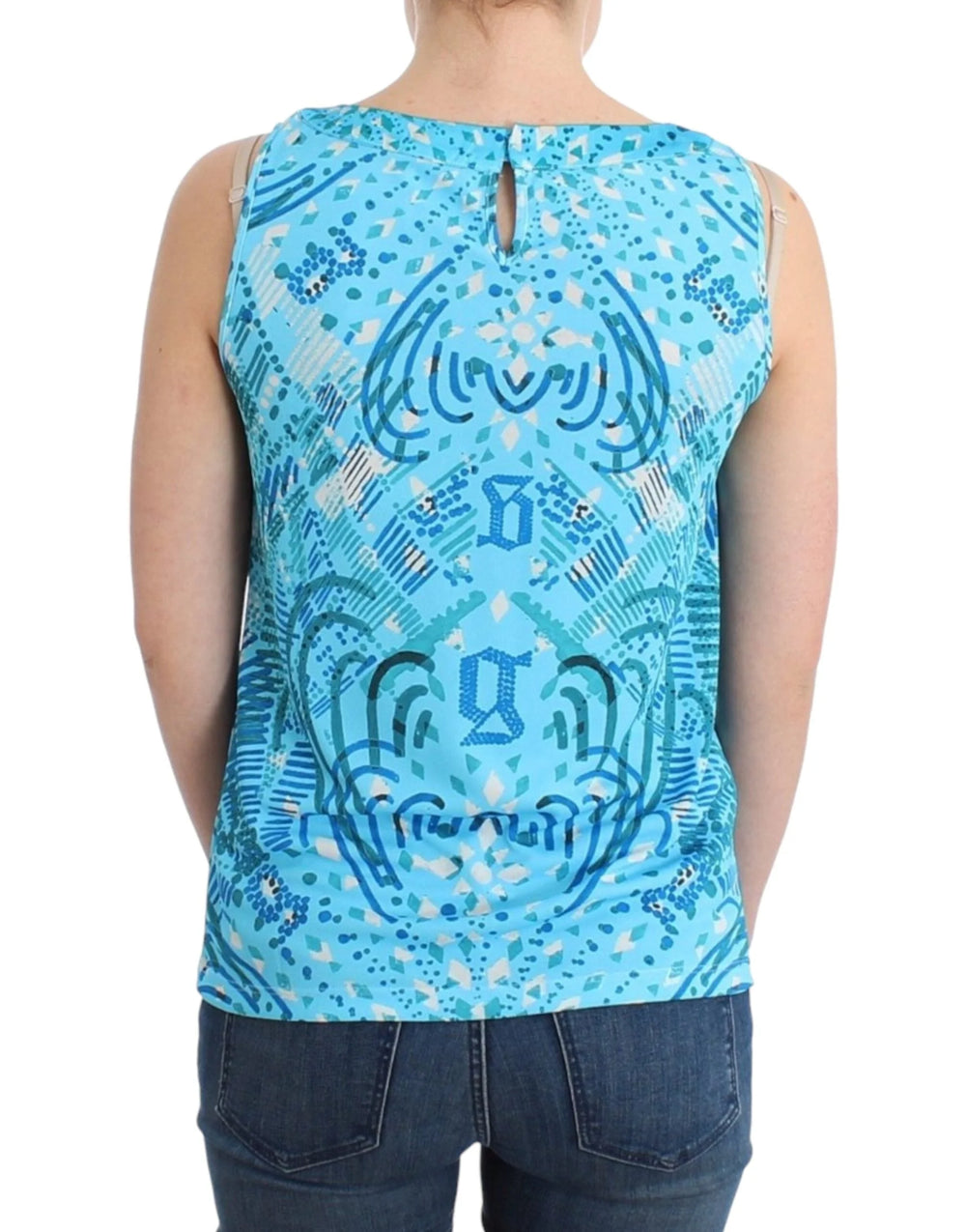 John Galliano Blue printed tank top - Tank Tops