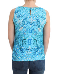 John Galliano Blue printed tank top - Tank Tops