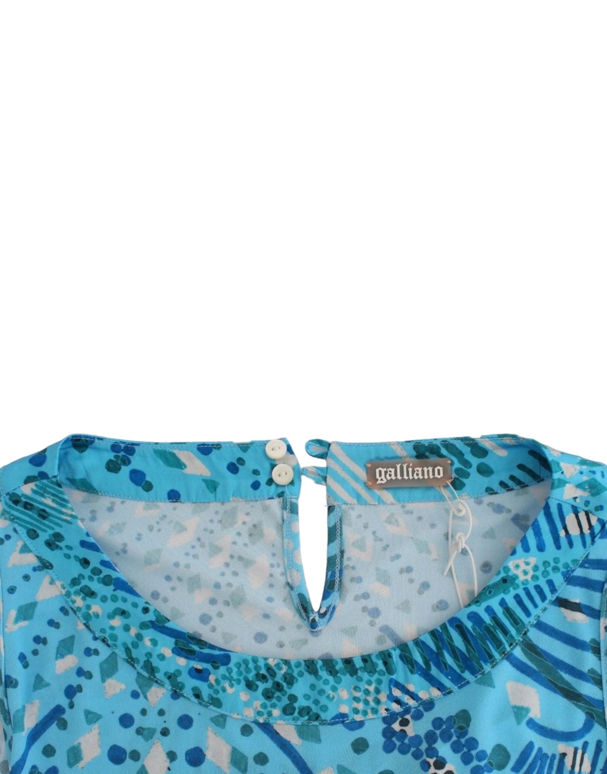 John Galliano Blue printed tank top - Tank Tops
