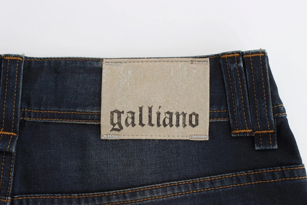 John Galliano Blue Wash Cotton Blend Boyfriend Fit Jeans - W26 - Jeans