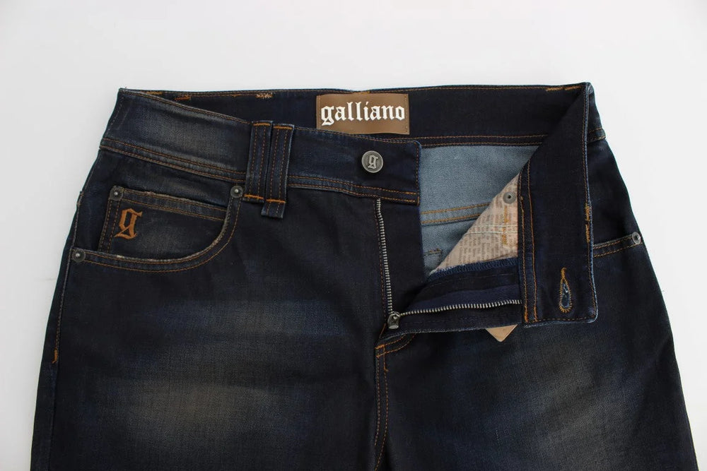 John Galliano Blue Wash Cotton Blend Boyfriend Fit Jeans - W26 - Jeans