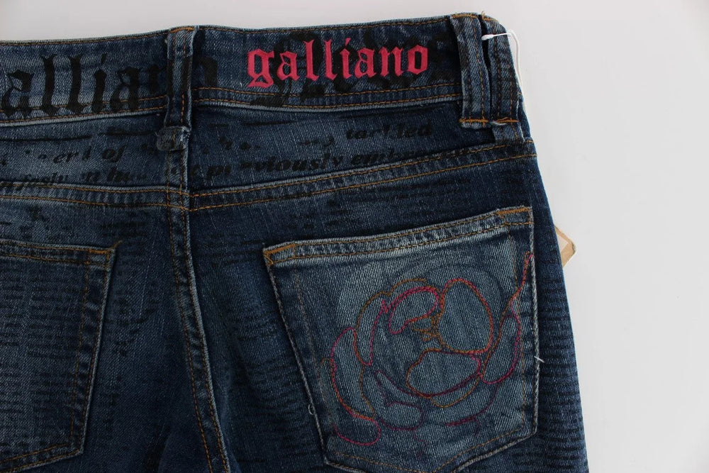 John Galliano Blue Wash Cotton Blend Slim Fit Bootcut Jeans - W26 - Jeans