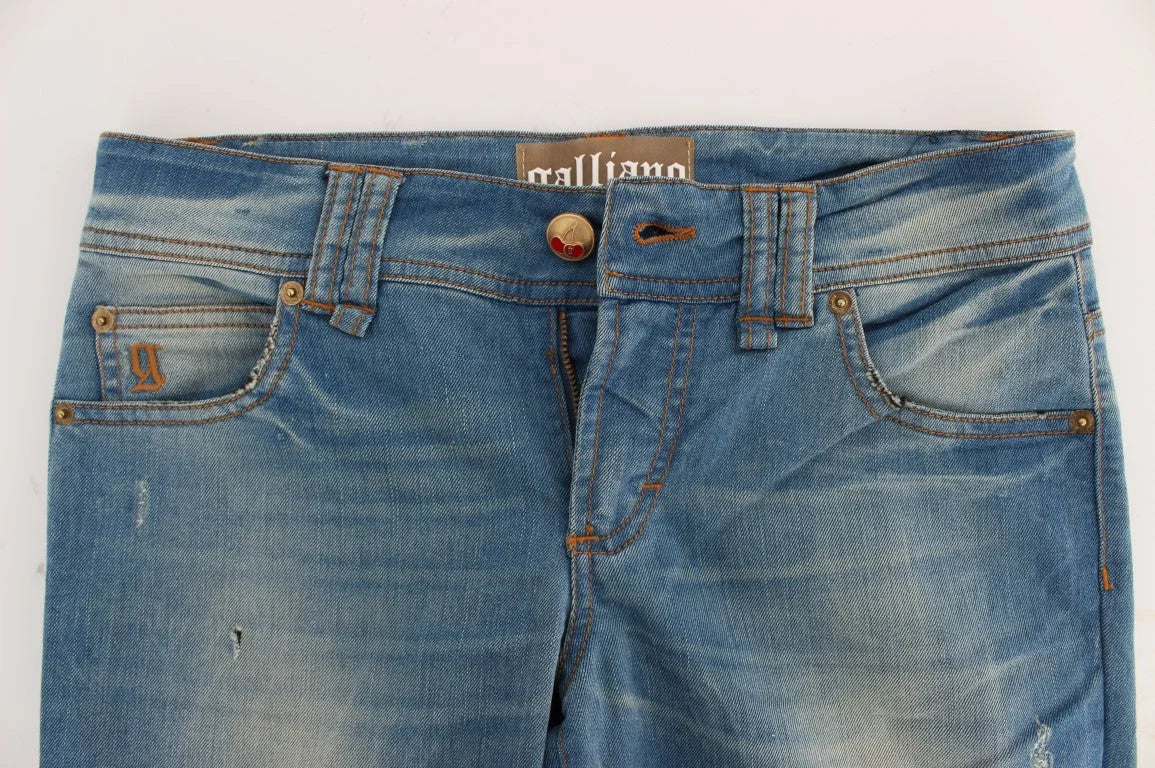 John Galliano Blue Wash Cotton Blend Slim Fit Jeans - W29