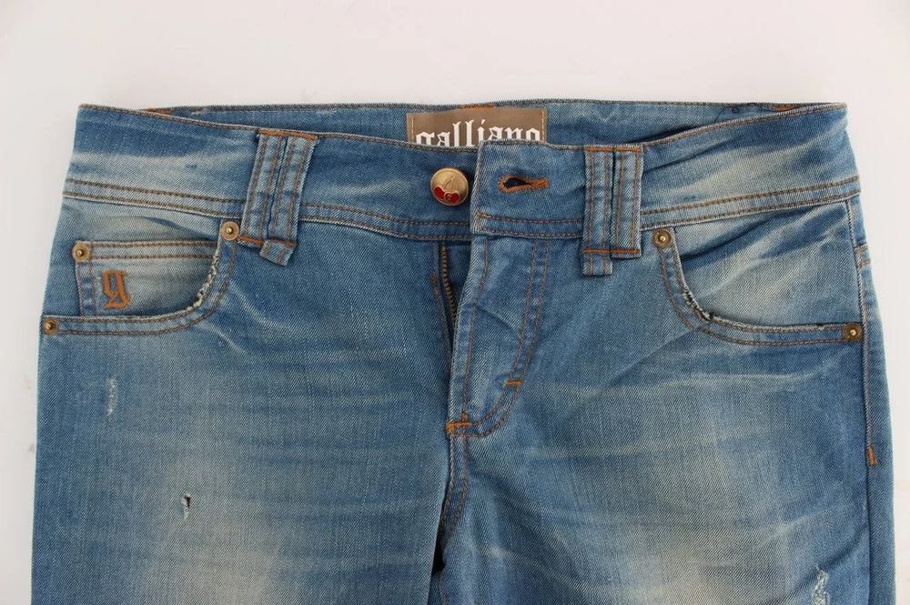 John Galliano Blue Wash Cotton Blend Slim Fit Jeans - W29