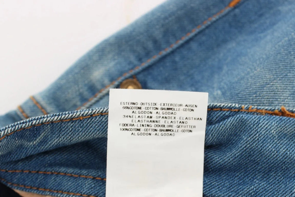 John Galliano Blue Wash Cotton Blend Slim Fit Jeans - W29