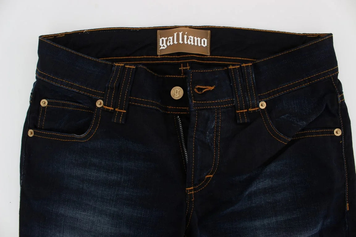 John Galliano Blue Wash Cotton Slim Fit Jeans - Jeans