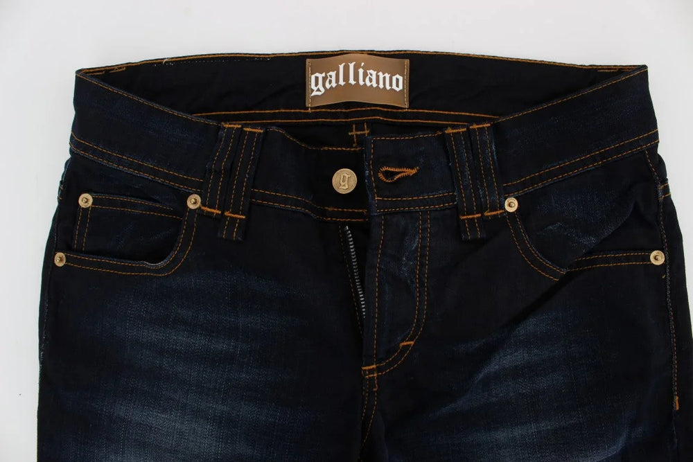 John Galliano Blue Wash Cotton Slim Fit Jeans - Jeans
