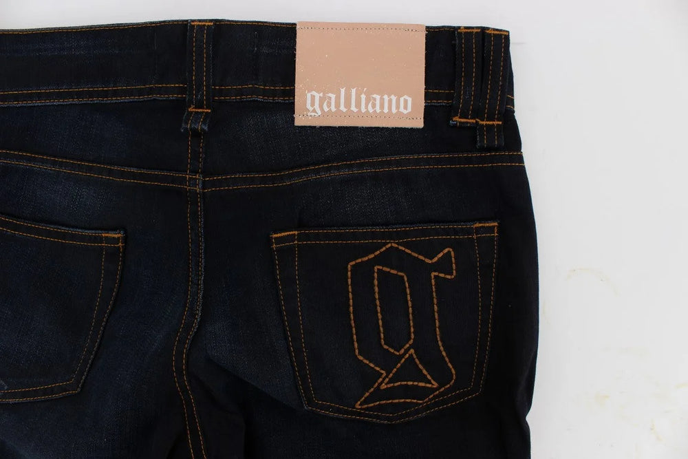 John Galliano Blue Wash Cotton Slim Fit Jeans - Jeans