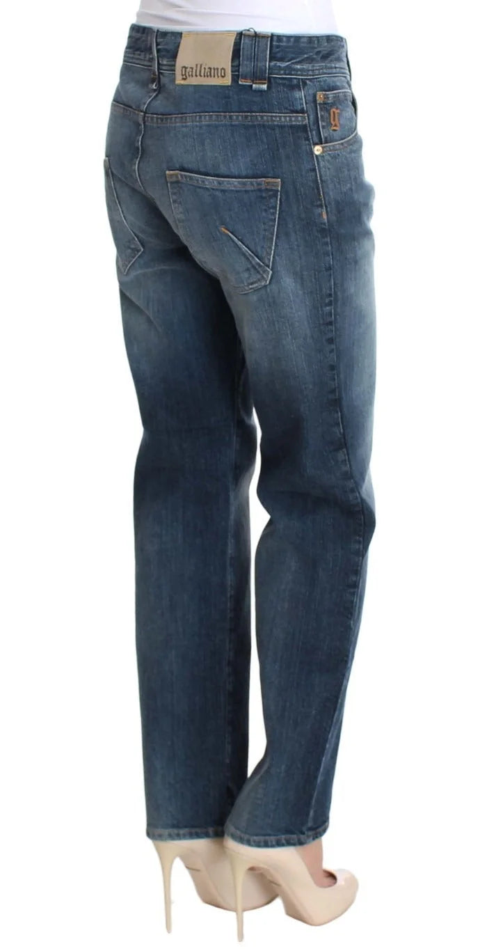John Galliano Blue Wash Relaxed Fit Cotton Stretch Denim Jeans - W25