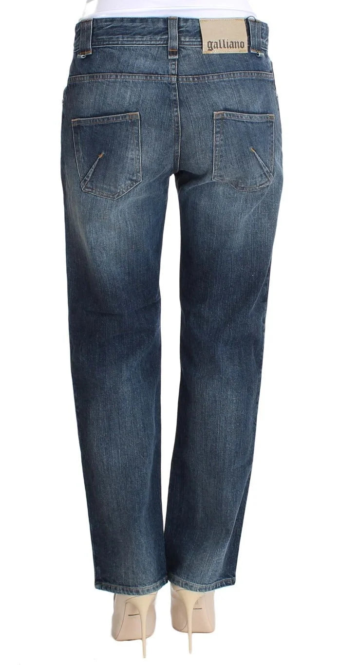 John Galliano Blue Wash Relaxed Fit Cotton Stretch Denim Jeans - W25