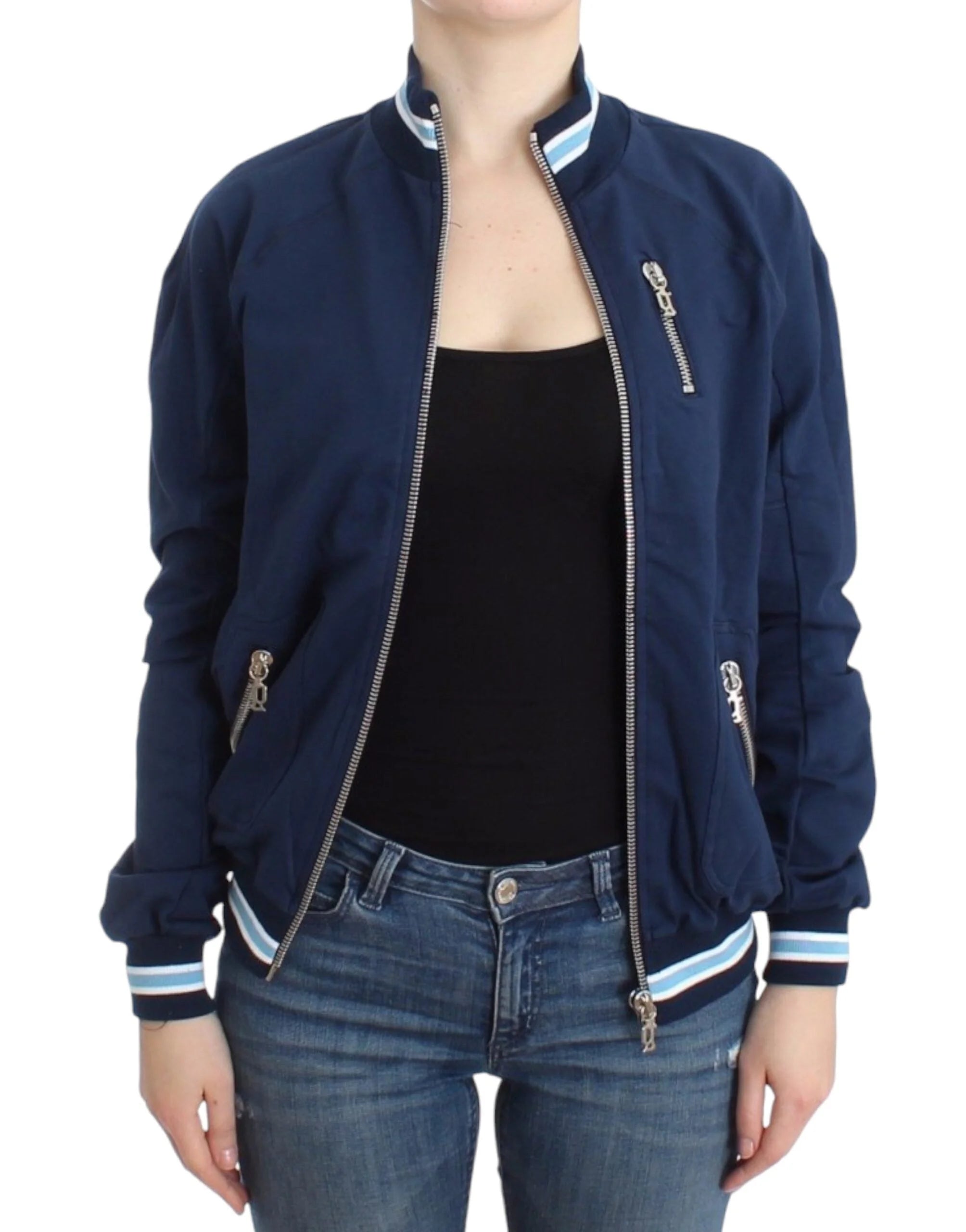 John Galliano Blue zip cotton cardigan - Cardigans