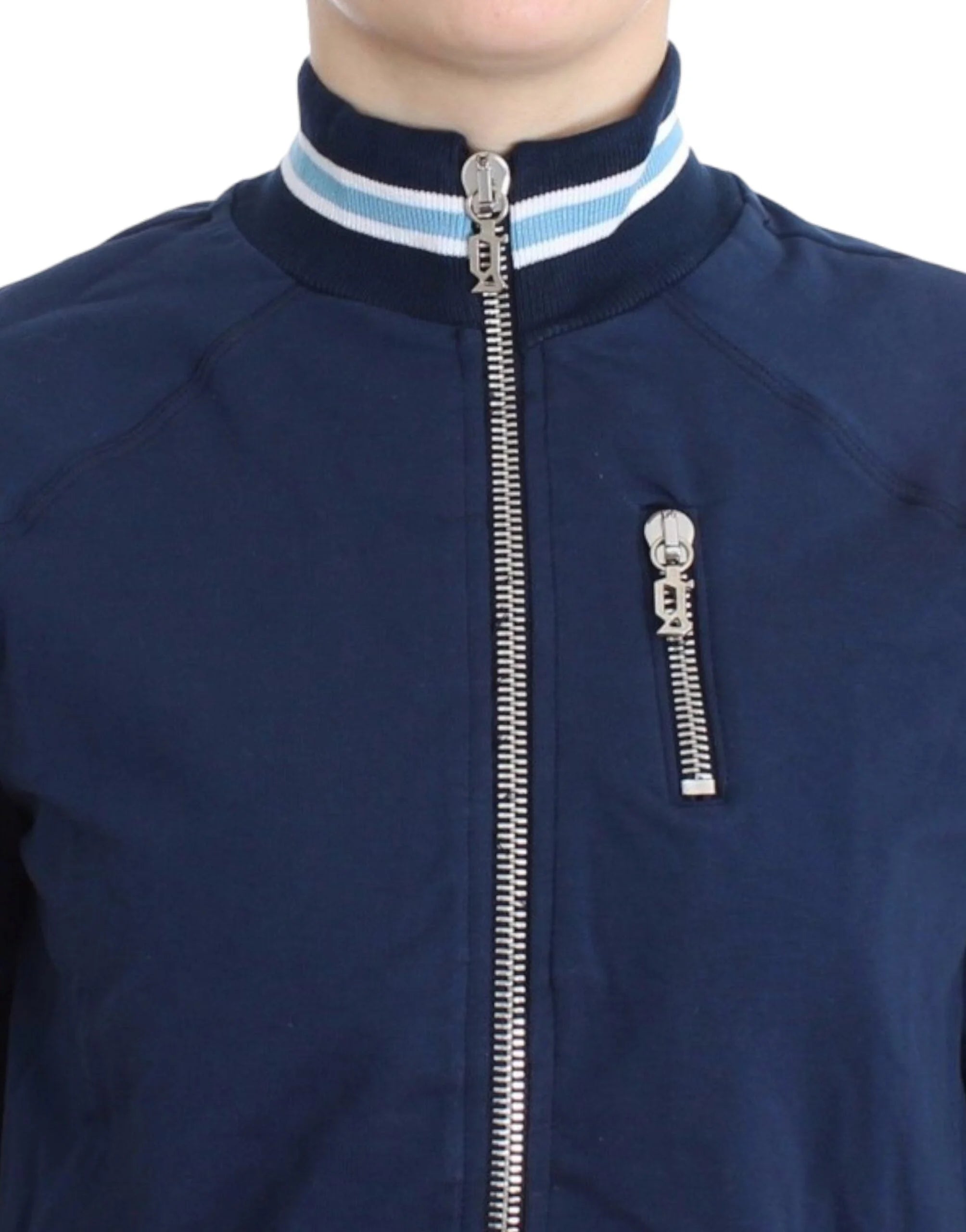 John Galliano Blue zip cotton cardigan - Cardigans