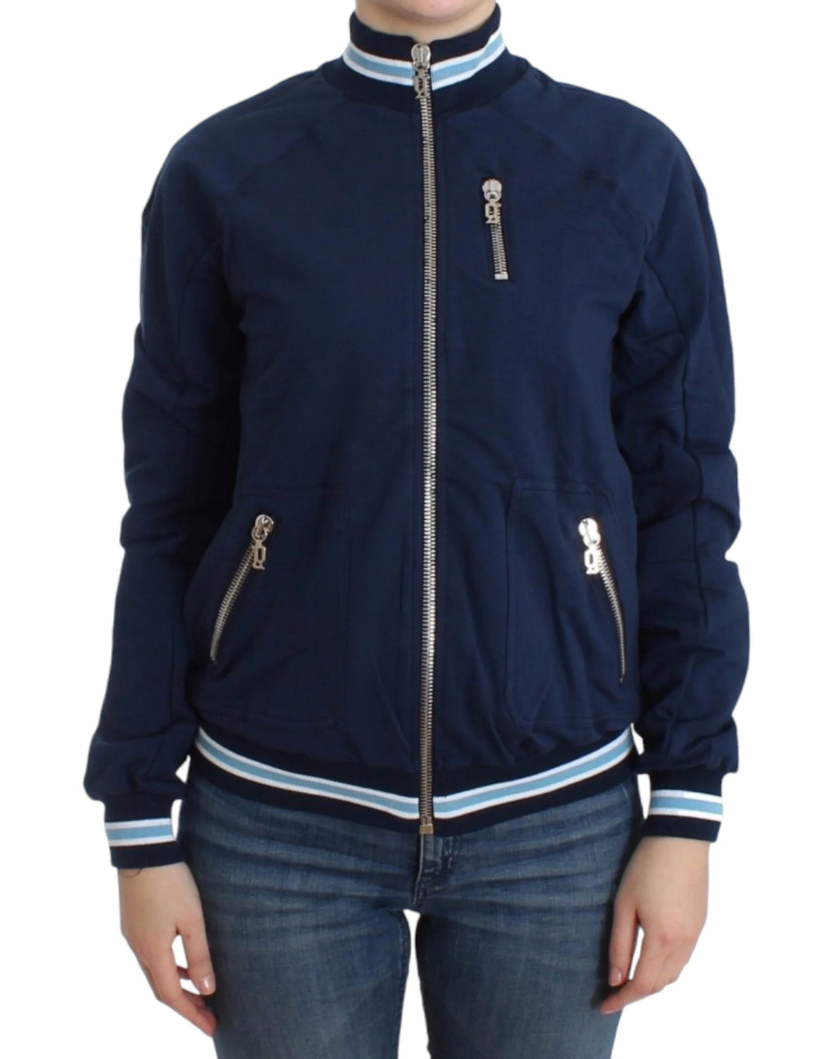 John Galliano Blue zip cotton cardigan - Cardigans
