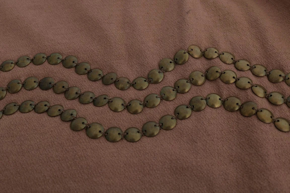 John Galliano Brown Cotton Studded Sweater - Sweaters