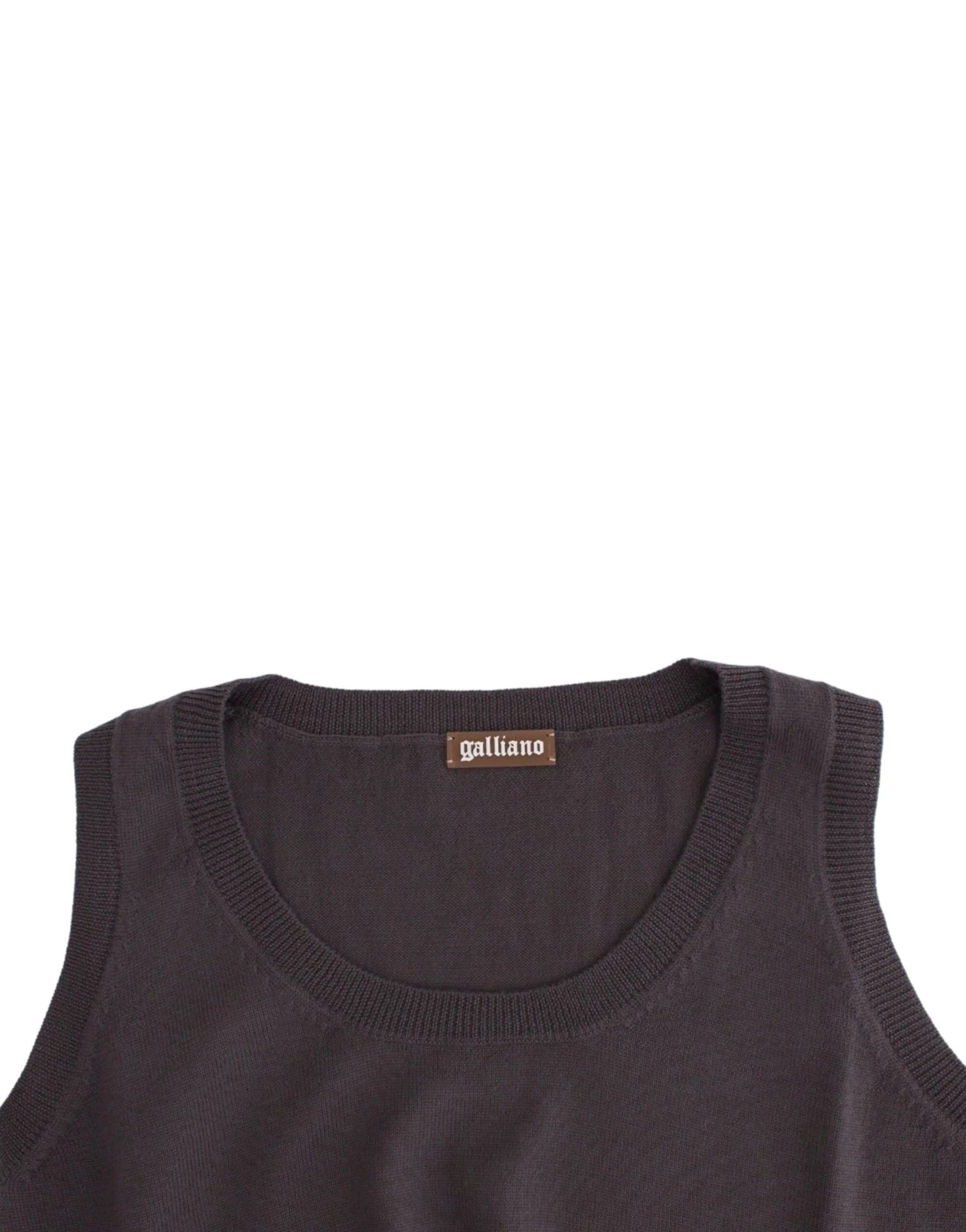 John Galliano Brown knit tank top - S - Tank Tops