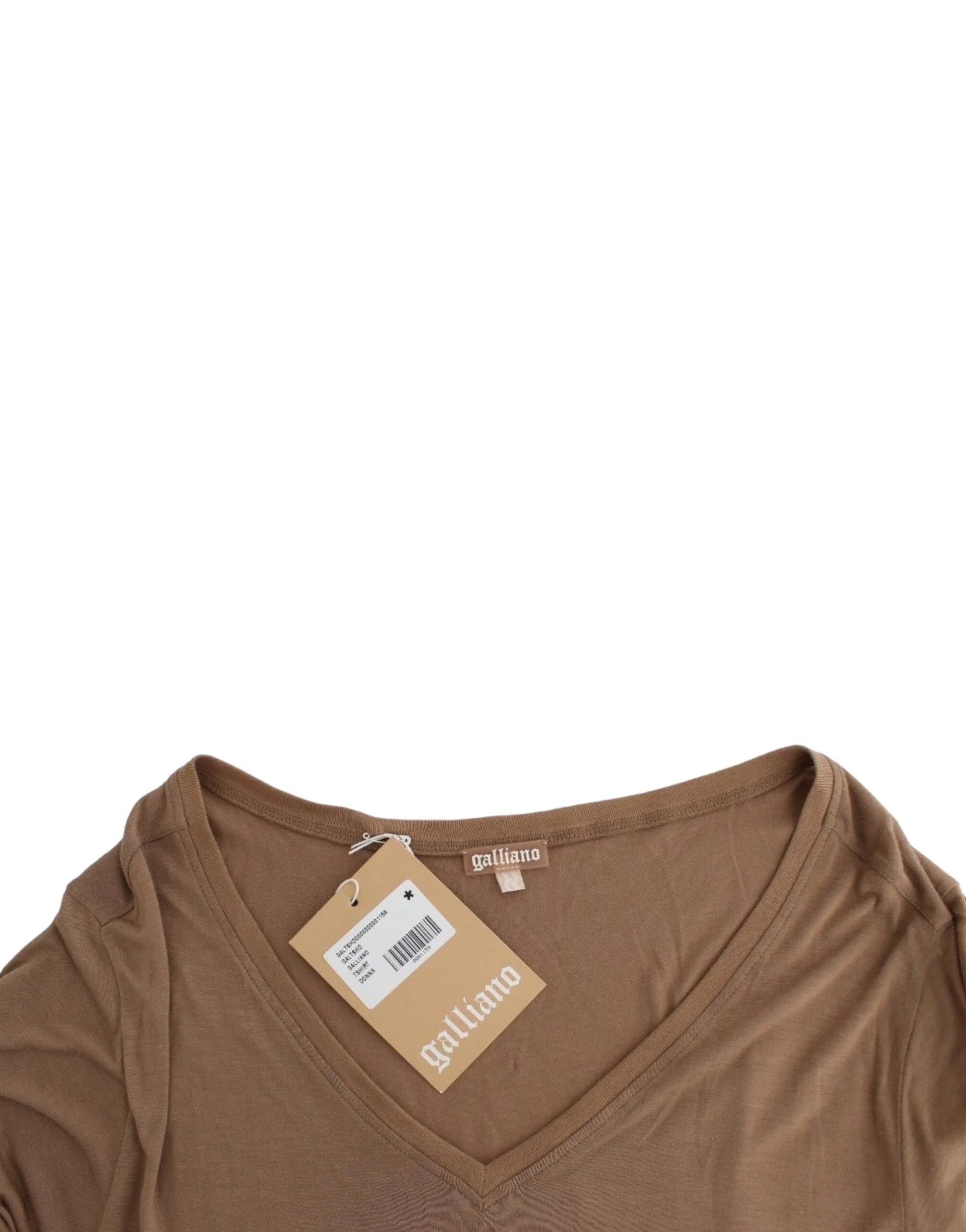 John Galliano Brown shortsleeved top - S - T-Shirts