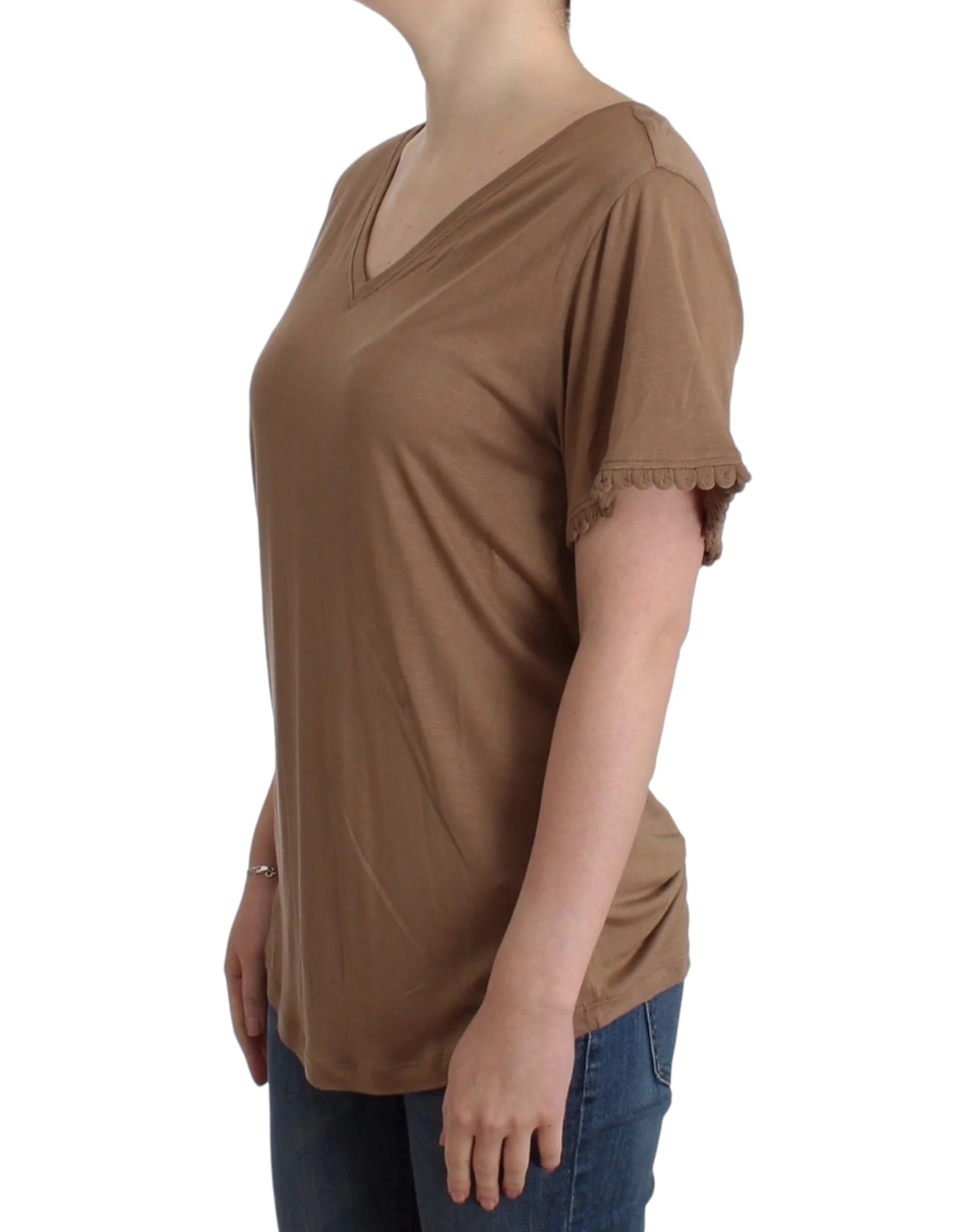 John Galliano Brown shortsleeved top - S - T-Shirts