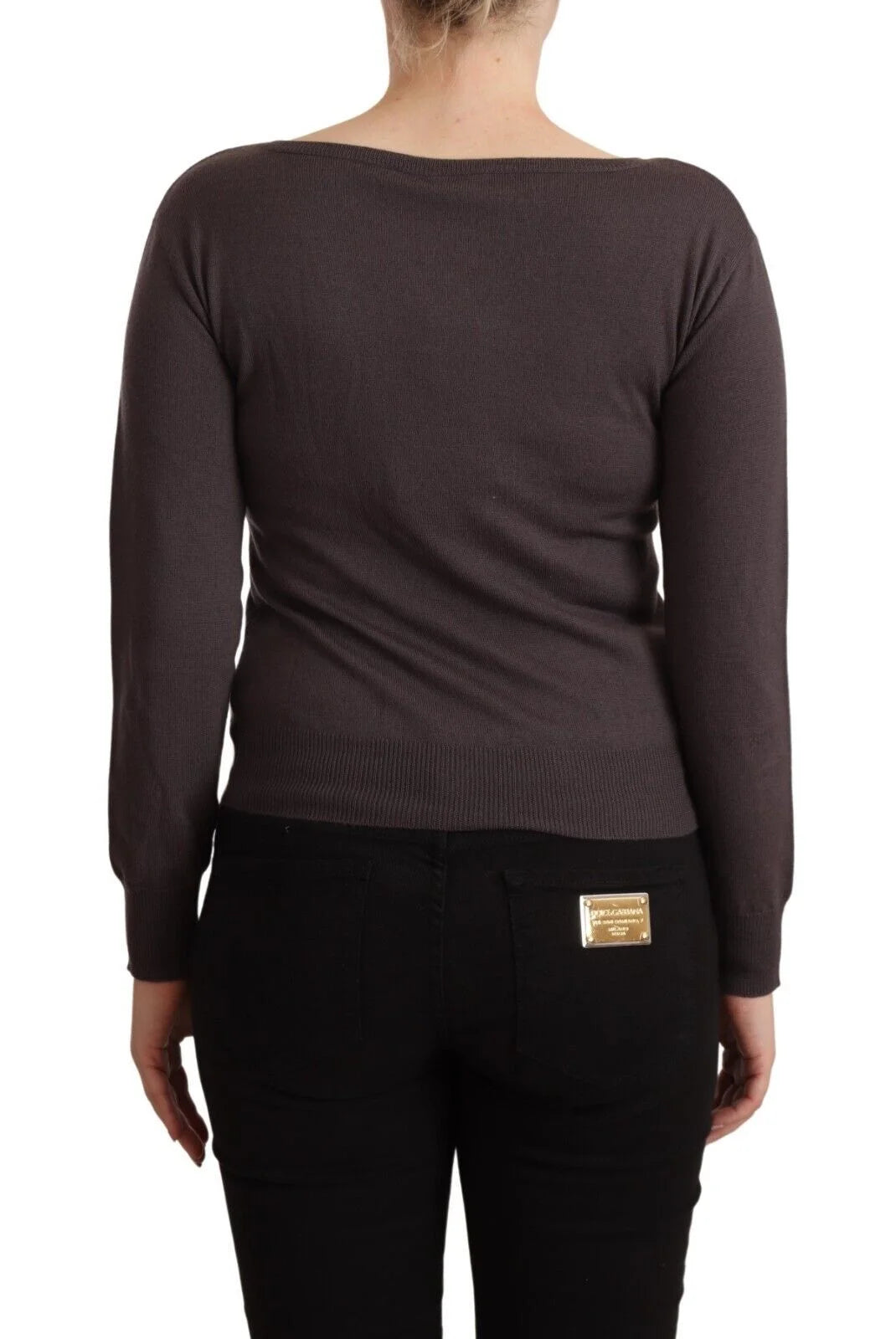 John Galliano Brown Wool Sequined Long Sleeves Pullover Sweater - IT36|XXS - Sweaters