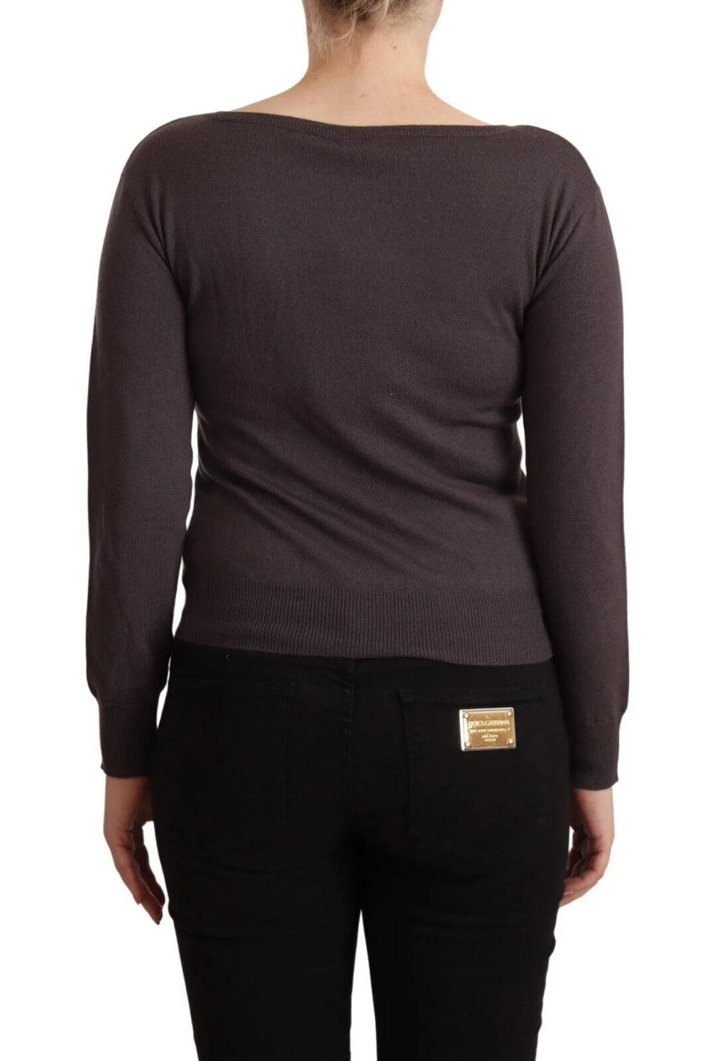 John Galliano Brown Wool Sequined Long Sleeves Pullover Sweater - IT36|XXS - Sweaters