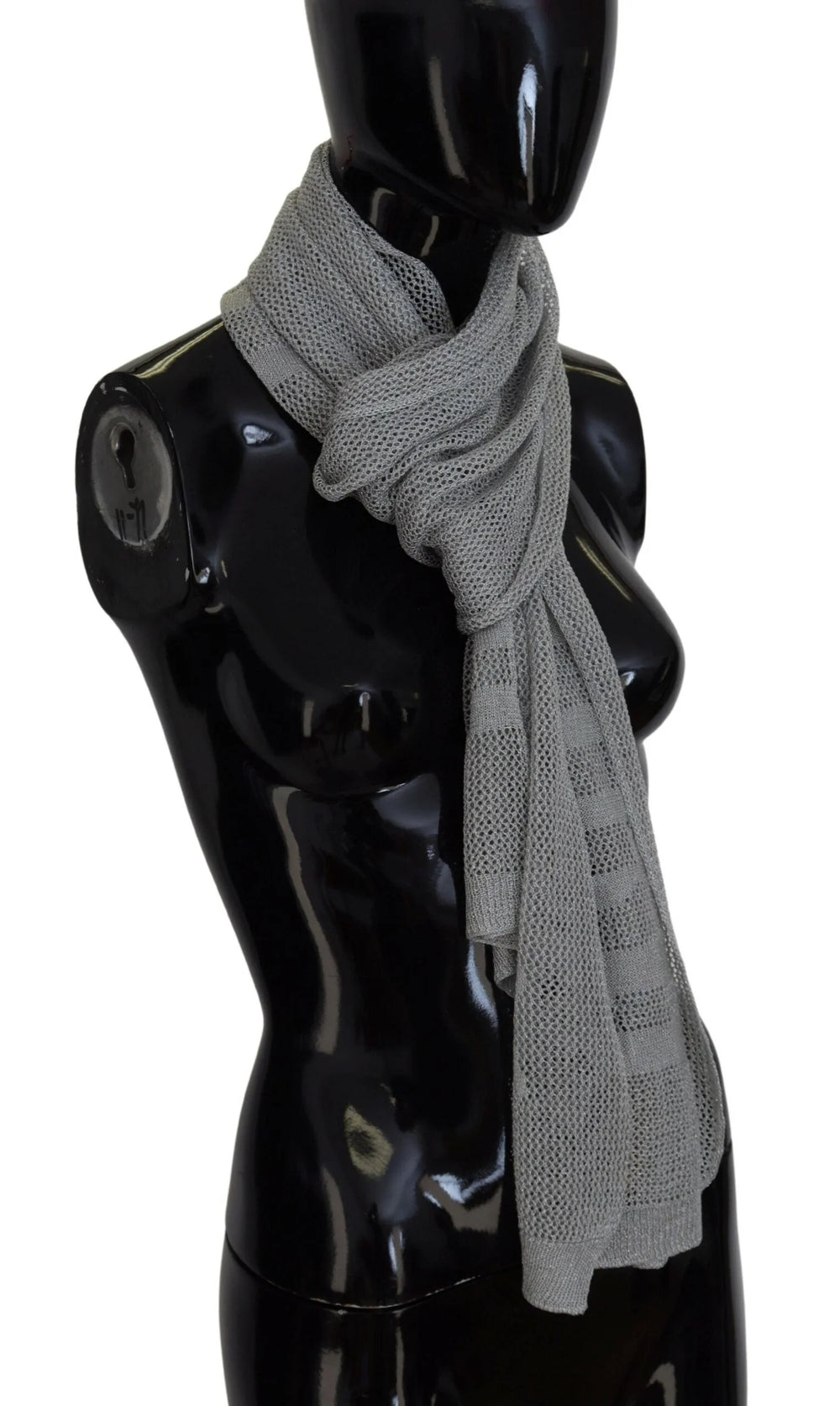 John Galliano Gray Logo Knitted Neck Wrap Shawl Foulard Scarf - Scarves & Shawls