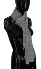 John Galliano Gray Logo Knitted Neck Wrap Shawl Foulard Scarf - Scarves & Shawls