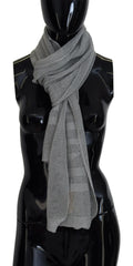John Galliano Gray Logo Knitted Neck Wrap Shawl Foulard Scarf - Scarves & Shawls