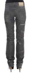 John Galliano Gray Wash Cotton Torn Straight Fit Jeans - W26 - Jeans