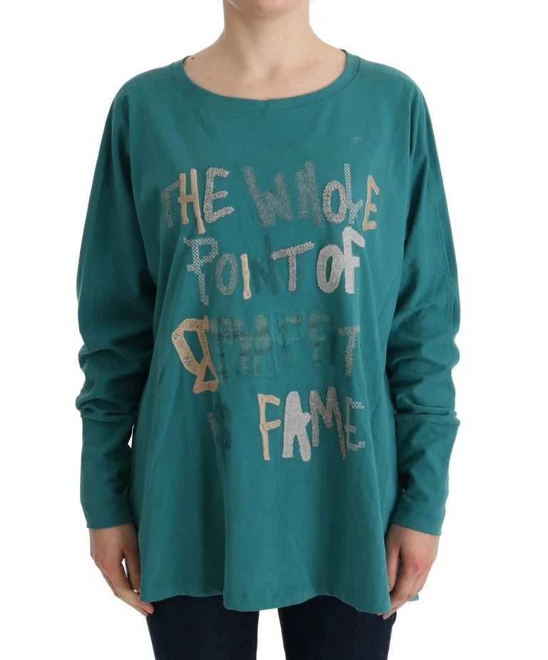 John Galliano Green Cotton Oversized Sweater - S - Sweaters
