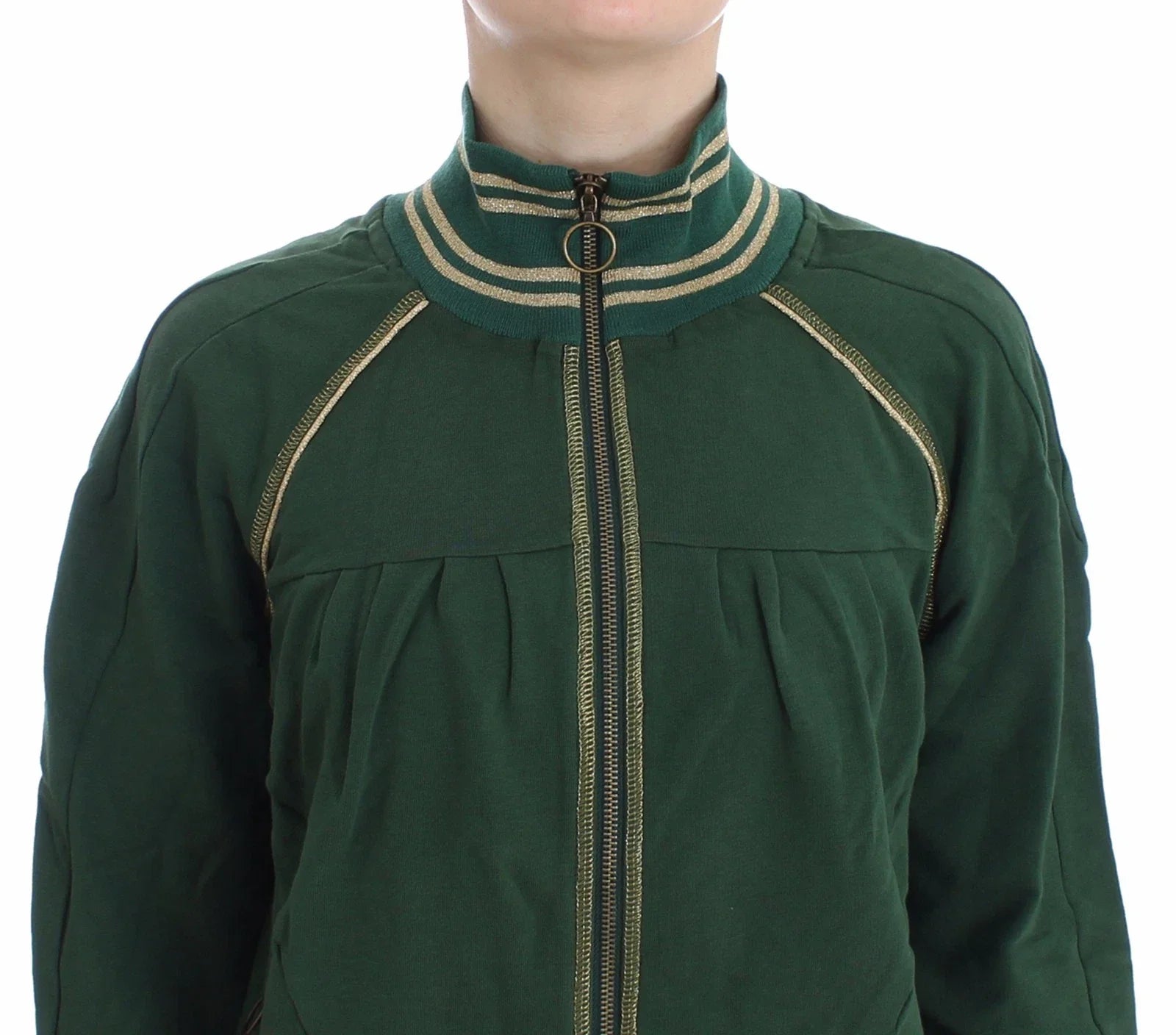 John Galliano Green Mock Zip Cardigan Sweatshirt Sweater Jacket - S