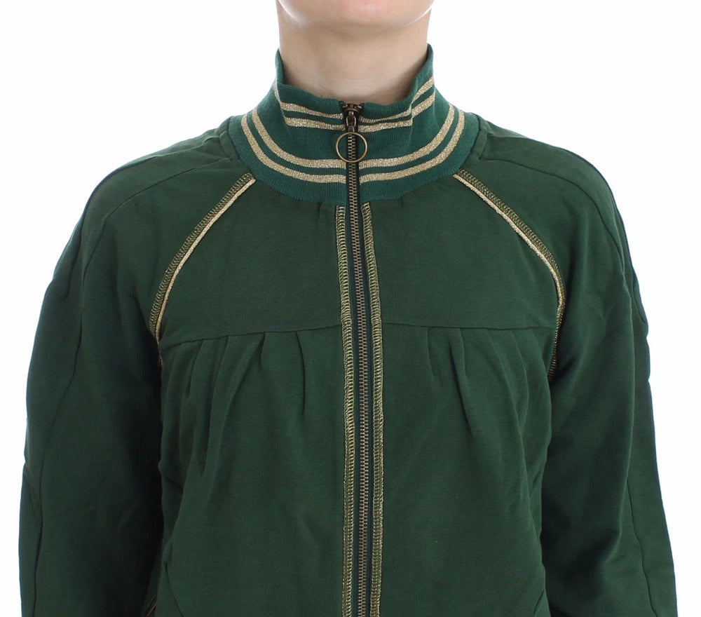 John Galliano Green Mock Zip Cardigan Sweatshirt Sweater Jacket - S