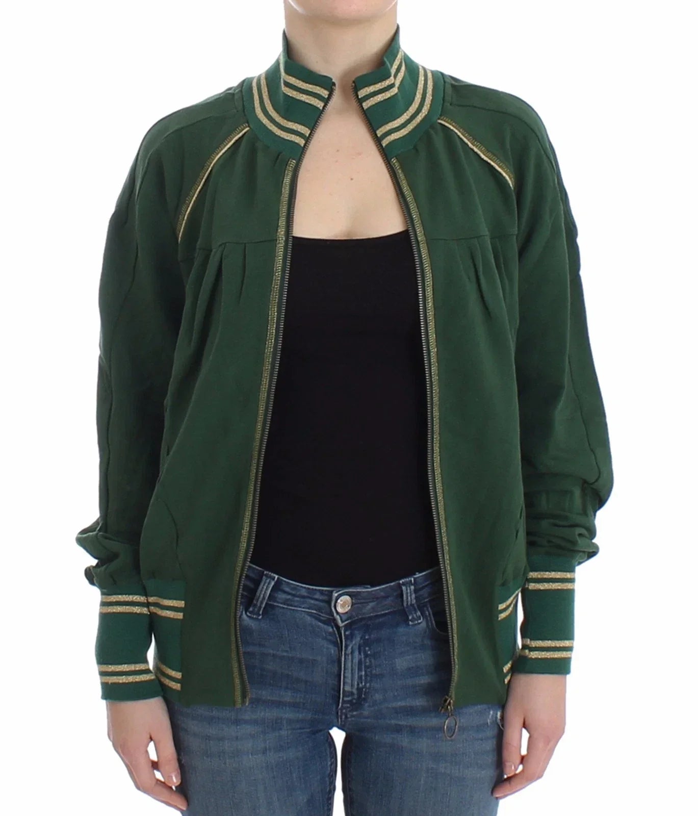 John Galliano Green Mock Zip Cardigan Sweatshirt Sweater Jacket - S
