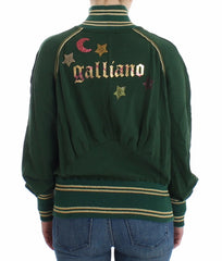John Galliano Green Mock Zip Cardigan Sweatshirt Sweater Jacket - S